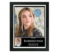 Florence Pugh Signed Autograph Photo Print Poster Mounted Wall Art (10x12) Actor Artwork for Home & Office Decor Gift