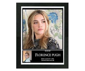 Florence Pugh Signed Autograph Photo Print Poster Mounted Wall Art (10x12) Actor Artwork for Home & Office Decor Gift