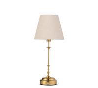 Florence Rechargeable Antique Brass Cordless Table Lamp with Shade | Touch dimmer control with included LED bulb and elegant antique brass finish for ambient lighting.