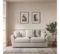 Florence Scatterback Soft Brushed 3 Seater Sofa with Dark Wood Legs silver