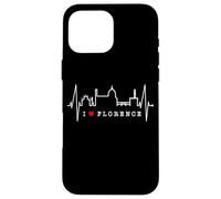 Florence Skyline Italian Heartbeat Italy Fan I Love Firenze Case for iPhone 16 Pro Max