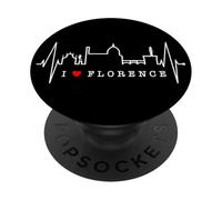 Florence Skyline Italian Heartbeat Italy Fan I Love Firenze PopSockets Adhesive PopGrip