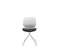 Florence Spindle White Frame Grey Fabric Seat Visitor Chair