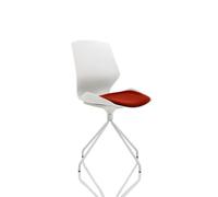Florence Spindle White Frame Visitor Chair With Seat Ginseng Chilli