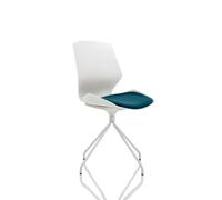 Florence Spindle White Frame Visitor Chair With Seat Maringa Teal