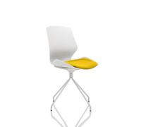 Florence Spindle White Frame Visitor Chair With Senna Yellow