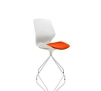 Florence Spindle White Frame Visitor Chair With Seat Tabasco Orange