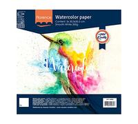 Florence Vaessen Creative Aquarellpapier, 30,5 x 30,5 cm, Weiß, aus 300 g/m² Glattem Papier, 5 Blatt für Aquarellmalerei, Handlettering und Brush Lettering, Smooth 300gsm, 12 x 12