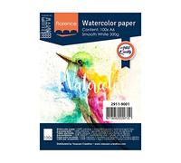 Florence Vaessen Creative Aquarellpapier A6 in Weiß, aus 300 g/m² Glatte Papier, 100 Blatt für Aquarellmalerei, Handlettering und Brush Lettering, Paper, White