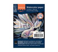 Florence Vaessen Creative Hot Pressed Watercolour Paper A6, Black, 300 GSM, Smooth Surface, Artist Grade Quality, 100 Sheets for Painting, Hand Lettering, Art Projects