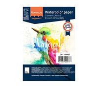 Florence Vaessen Creative Watercolour Paper A6, White, 300 GSM, Surface, Artist Grade Quality, 20 Sheets for Painting, Handlettering and Art Projects, Smooth 300gsm