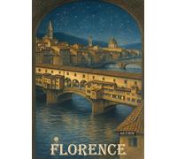 Florence Vintage British - A4 Travel City Poster Wall Art Home Decor Art Print with Iconic Landmarks and Global Views for Culture Inspired