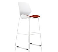 Florence White Frame High Stool Bespoke Colour Seat Ginseng Chilli