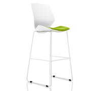 Florence White Frame High Stool Bespoke Colour Seat Myrrh Green