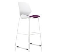 Florence White Frame High Stool in Bespoke Seat Tansy Purple