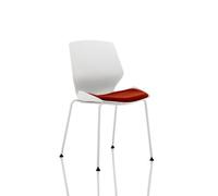 Florence White Frame Visitor Chair in Bespoke Seat Ginseng Chilli