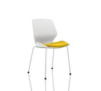 Florence White Frame Visitor Chair in Bespoke Seat Senna Yellow