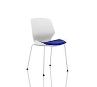 Florence White Frame Visitor Chair in Bespoke Seat Stevia Blue