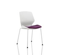 Florence White Frame Visitor Chair in Bespoke Seat Tansy Purple