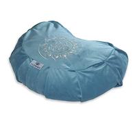 Florensi Meditation Cushion - Comfortable Floor Pillow - Traditional Crescent Meditation Pillow with Beautiful Velvet Cover - Large Floor Cushion Seating for Adults - Premium Yoga Buckwheat Bolster
