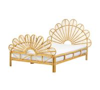 Beliani Bed Rattan Florentine 140 X 200 Cm (Eu Double) Light Brown