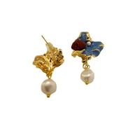 Florentine Muse Pearl Drop Earrings for Women, Renaissance Inspired Vintage Style, Real Baroque Pearl, 18K Gold Plating, Hypoallergenic, Romantic Jewelry