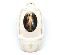 Florentine Porcelain Divine Mercy Jesus small Holy water font 5