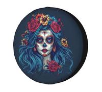 Flores Del Día De Las Mujeres Muertas Cubiertas De Las Ruedas Weatherproof Funda Rueda Repuesto Durable Cubierta Para Ruedas De Repuesto Para Vehículo Accesorios Todoterreno