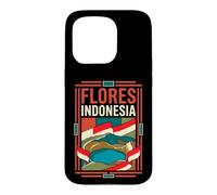 Flores Indonesia Flag Volcanic Lake Vintage Art Case for iPhone 15 Pro