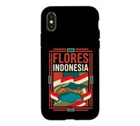 Flores Indonesia Flag Volcanic Lake Vintage Art Case for iPhone X/XS
