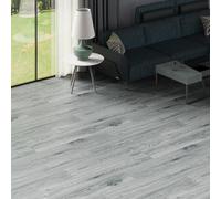 FLOREXP Vinyl Flooring - Lino Flooring Peel & Stick Floor Tiles Self Adhesive Floor Planks,2mm 18 Planks Waterproof for Kitchen Living Room Hallway Floor Plank (2.51 m²,Washed Grey)