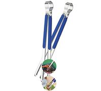 Florian () Multi Proposal 10.04 Inch Tongs High strength stainless steel, Bounds Spring, Smooth Edge For food, BBQ, Bulgogi, Cooking, Outdoor, Korean Kitchen Gadget Tools, Utensils (Blue Large 2 Pcs)