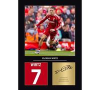 Florian Wirtz Gift Signed A4 Print Display Unframed Liverpool Gifts For Boys Digitally Reproduced Signature Liverpool Gifts For Men LFC (Framed)