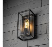 'Floriana' Black Outdoor Wall Light Clear Diffuser E27 Standard Screw IP54 CGC Lighting Black One Size
