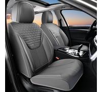 FLORICH Car Seat Covers for Front Seats, Universal Seat Cushion 2 Seats, Car Seat Protector Waterproof, Premium Leather Automotive Seat Covers for Most Cars, Sedans, SUVs, and Trucks-Gray
