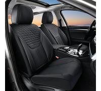 FLORICH Car Seat Covers for Front Seats, Universal Seat Cushion 2 Seats, Car Seat Protector Waterproof, Premium Leather Automotive Seat Covers for Most Cars, Sedans, SUVs, and Trucks-Black