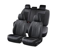 FLORICH Car Seat Covers, Luxury Leather Car Seat Covers Front Seats, Premium Leatherette Car Seat Protectors for Cars, Automotive Black Seat Cover Universal Fit for Most Sedans Cars SUV Trucks