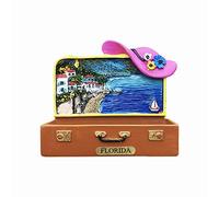 Florida 3D Suitcase Refrigerator Magnet Resin Travel Souvenirs,Handmade Home & Kitchen Decoration Bahamas Fridge Magnet Collection Gift