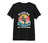 Florida Ain't for The Weak - Alligator Climbing Fence Premium T-Shirt