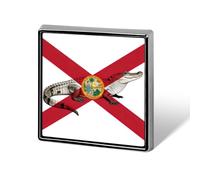 Florida Alligator Flag Square Badge Pin Metal Memorial Brooch Button Lapel Pins for Backpack Wedding