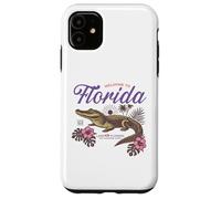 Florida Alligator Retro Tropical Flowers Sunshine State Vibe Case for iPhone 11