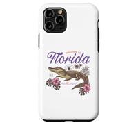 Florida Alligator Retro Tropical Flowers Sunshine State Vibe Case for iPhone 11 Pro