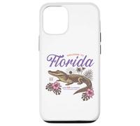 Florida Alligator Retro Tropical Flowers Sunshine State Vibe Case for iPhone 12/12 Pro