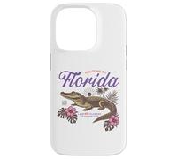 Florida Alligator Retro Tropical Flowers Sunshine State Vibe Case for iPhone 14 Pro