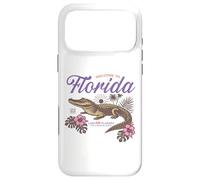 Florida Alligator Retro Tropical Flowers Sunshine State Vibe Case for iPhone 17 Pro Max
