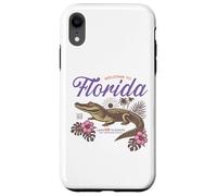 Florida Alligator Retro Tropical Flowers Sunshine State Vibe Case for iPhone XR