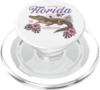 Florida Alligator Retro Tropical Flowers Sunshine State Vibe PopSockets PopGrip for MagSafe