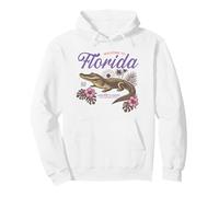Florida Alligator Retro Tropical Flowers Sunshine State Vibe Pullover Hoodie