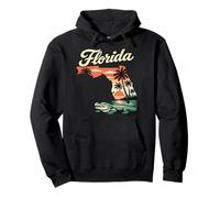 Florida Alligator State Sunset Palm Trees Ocean Pullover Hoodie