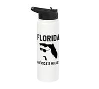 Florida America's Mullet Sunglasses Map Stainless Steel Insulated Water Bottle